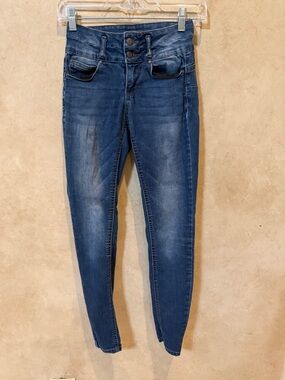 Wax Jean Butt I Love You High-Rise Skinny Women Jeans - Blue size 24”